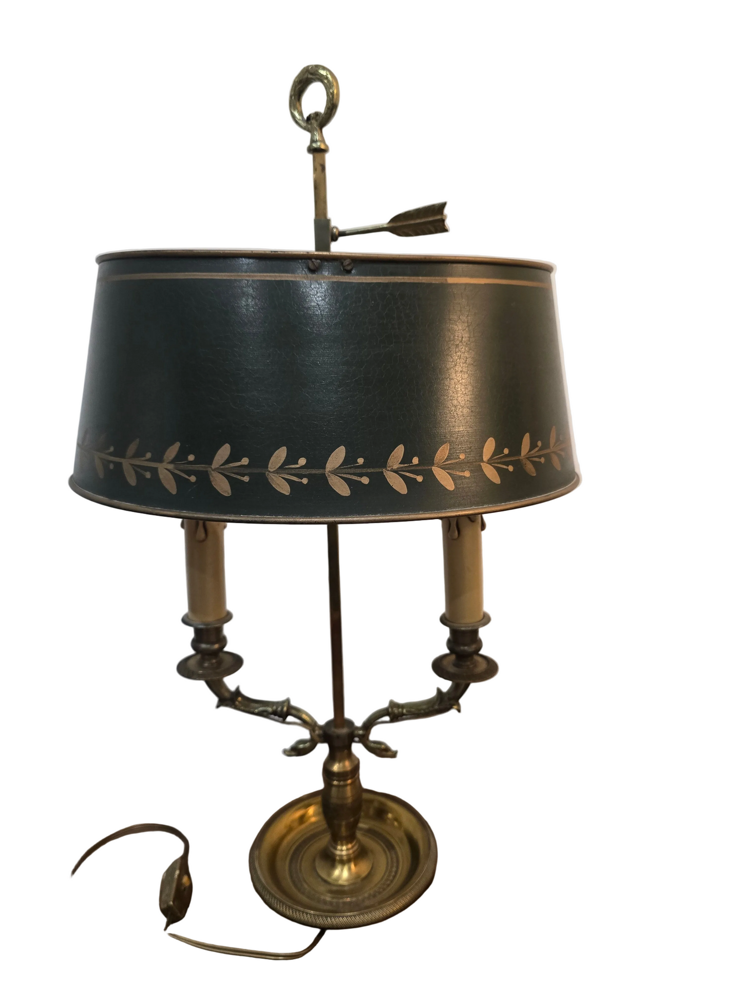 Lampe Bouillotte Empire à Deux Feux en Laiton