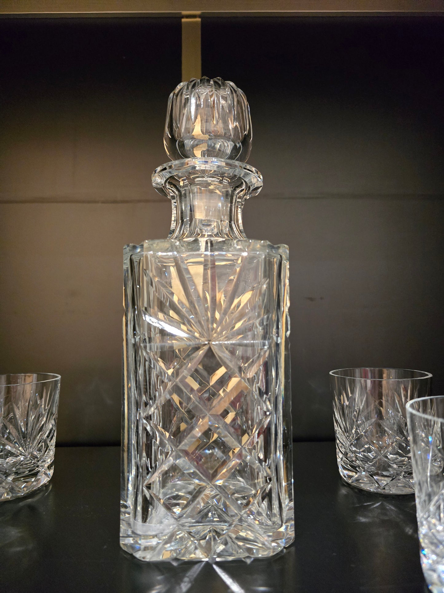 Service à whisky – carafe et 4 verres en cristal