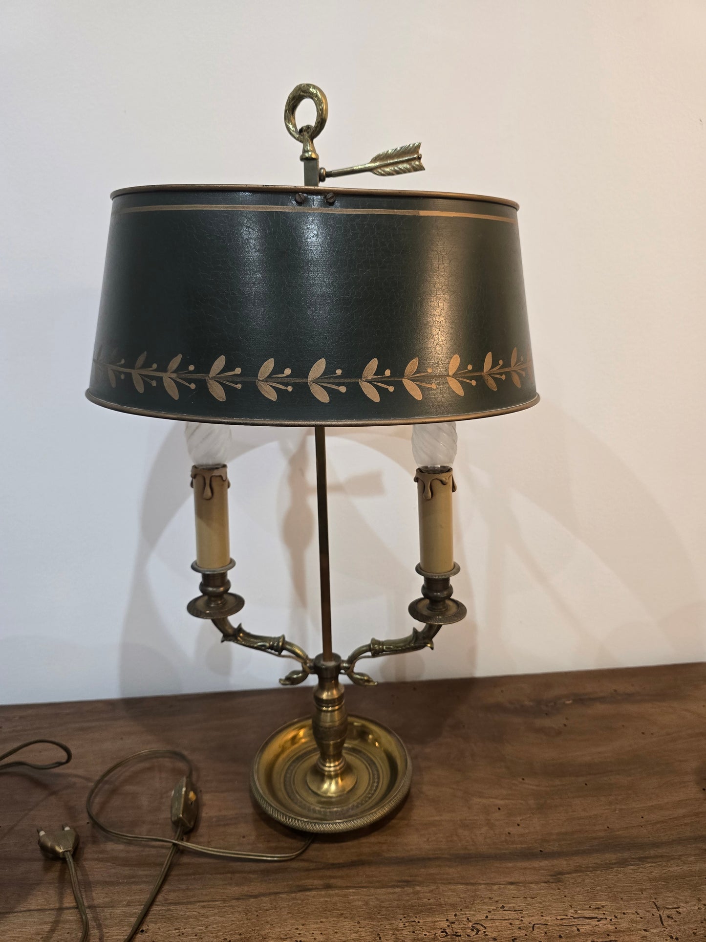 Lampe Bouillotte Empire à Deux Feux en Laiton