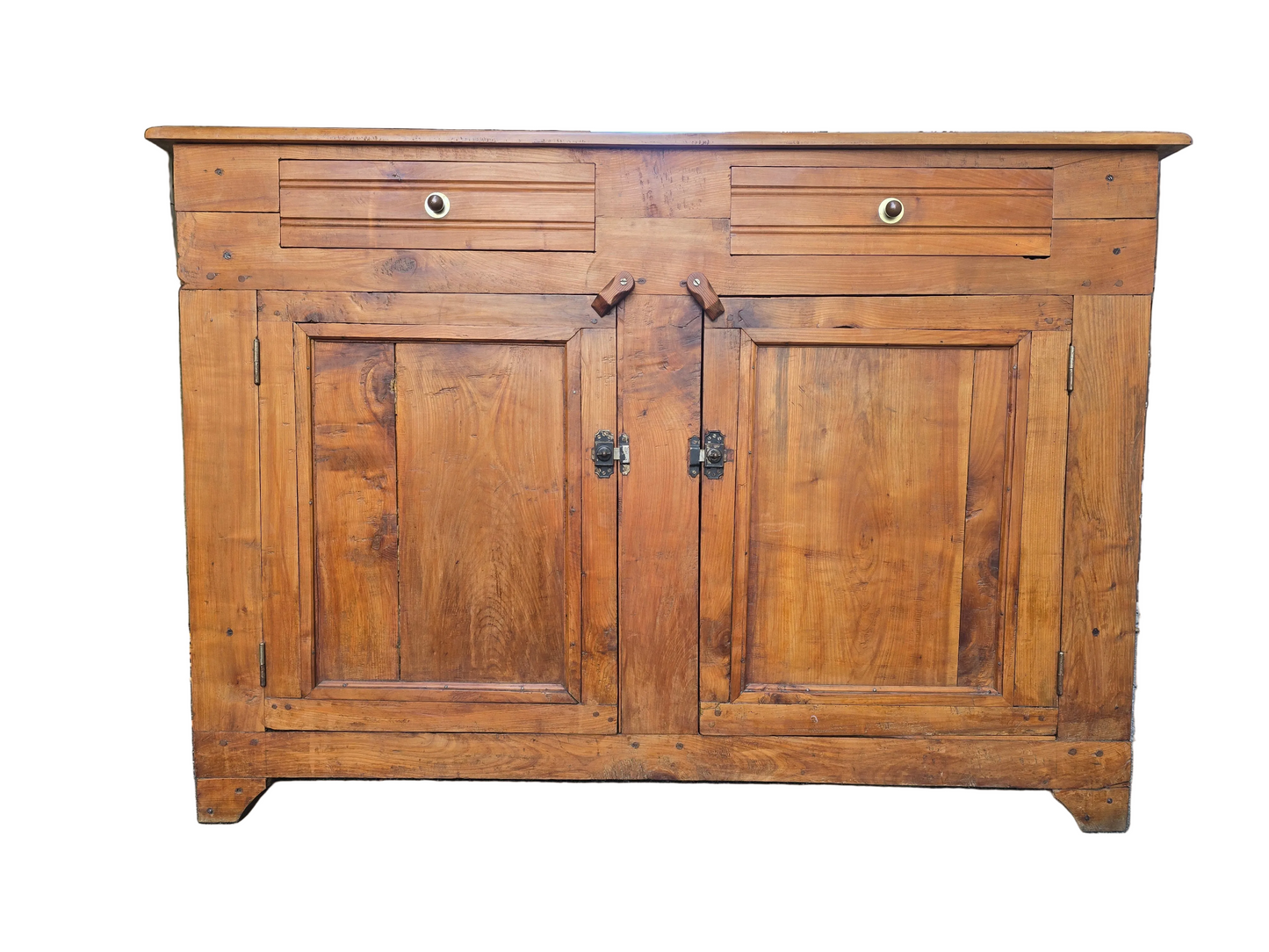 Buffet ancien de ferme en cerisier massif – style campagne rustique