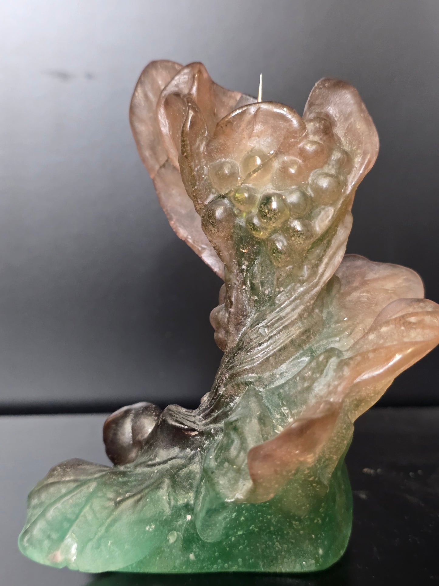 DAUM- paire de Bougeoir "Nature" 1988 pâte de verre