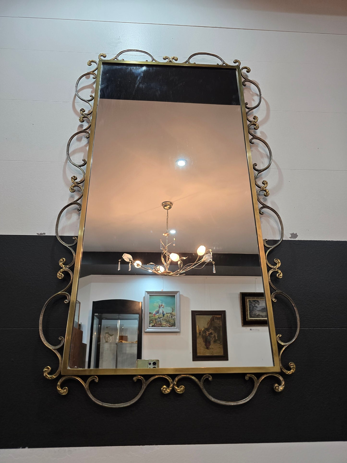 miroir mural en fer forgé – Style Art Déco / Maison Bourgeoise