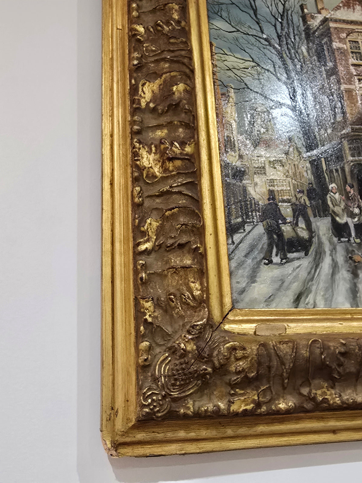 Tableau – Scène de rue hollandaise sous la neige