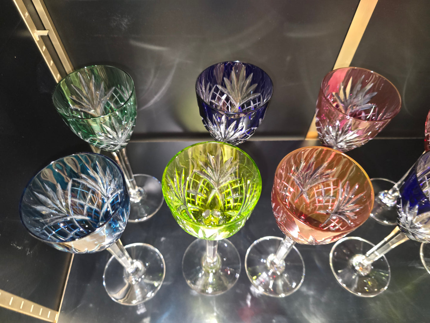 12 coupes / verres colorés Saint-Louis modèle Chantilly