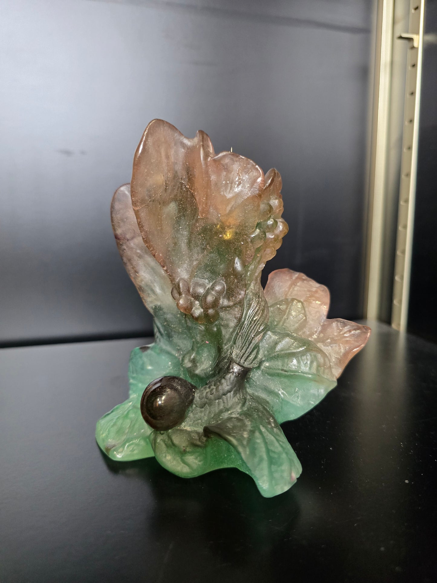 DAUM- paire de Bougeoir "Nature" 1988 pâte de verre