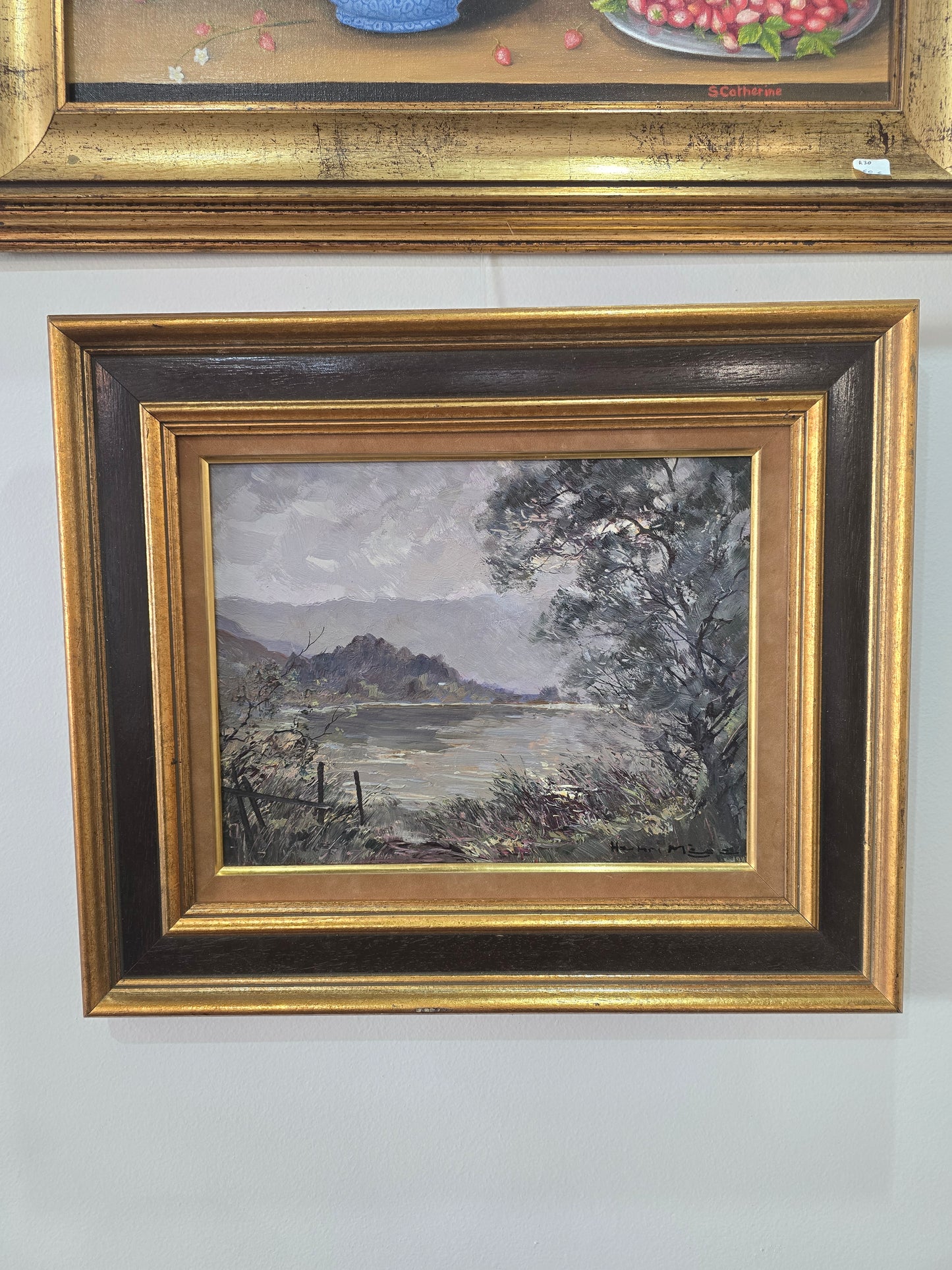 Œuvre encadré - Henri Mege Lac d’Aiguebelette