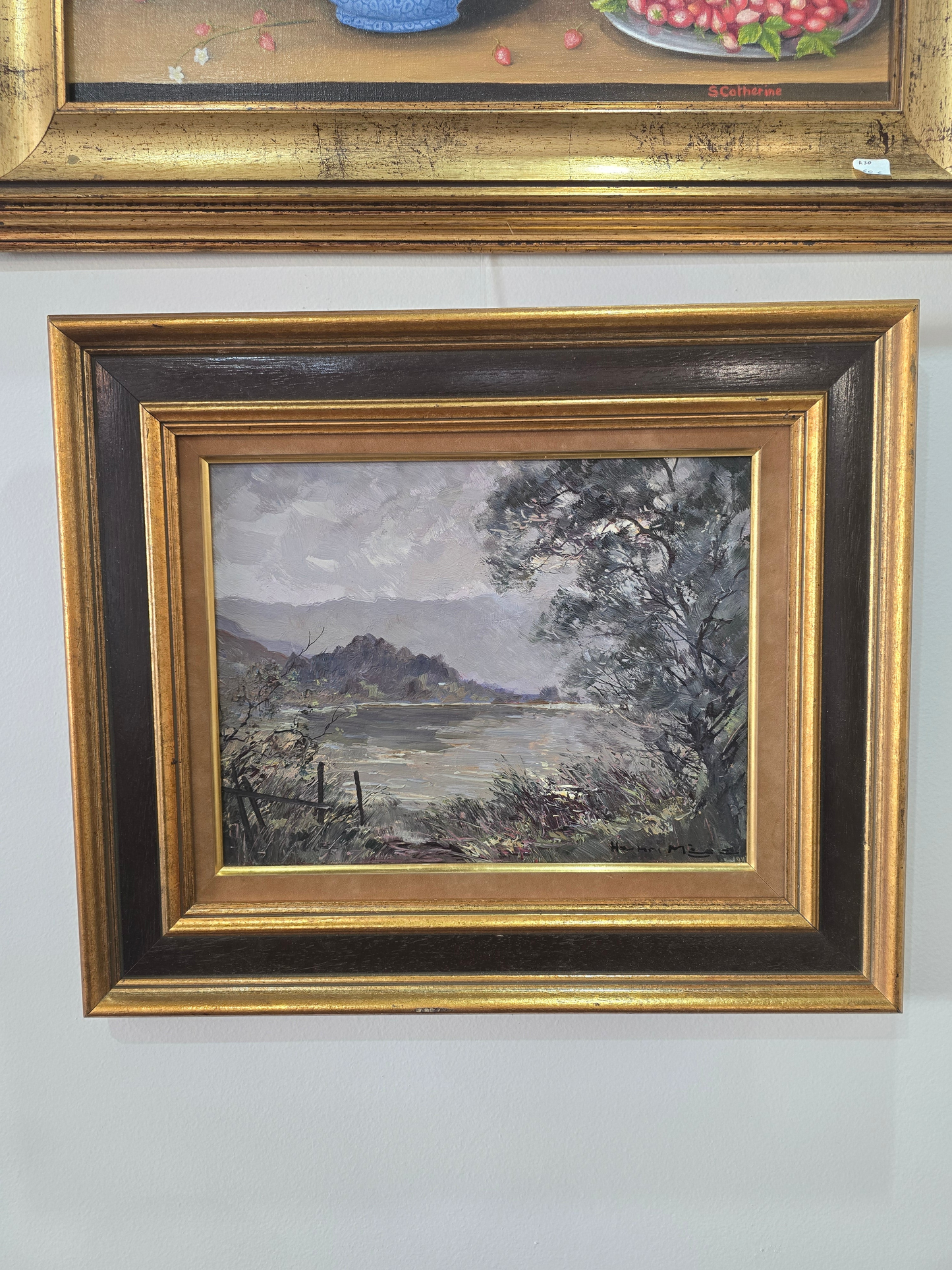 Œuvre encadré - Henri Mege Lac d’Aiguebelette
