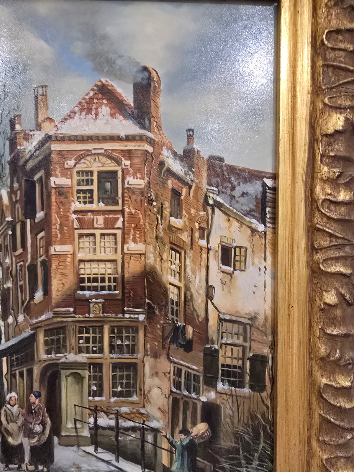 Tableau – Scène de rue hollandaise sous la neige