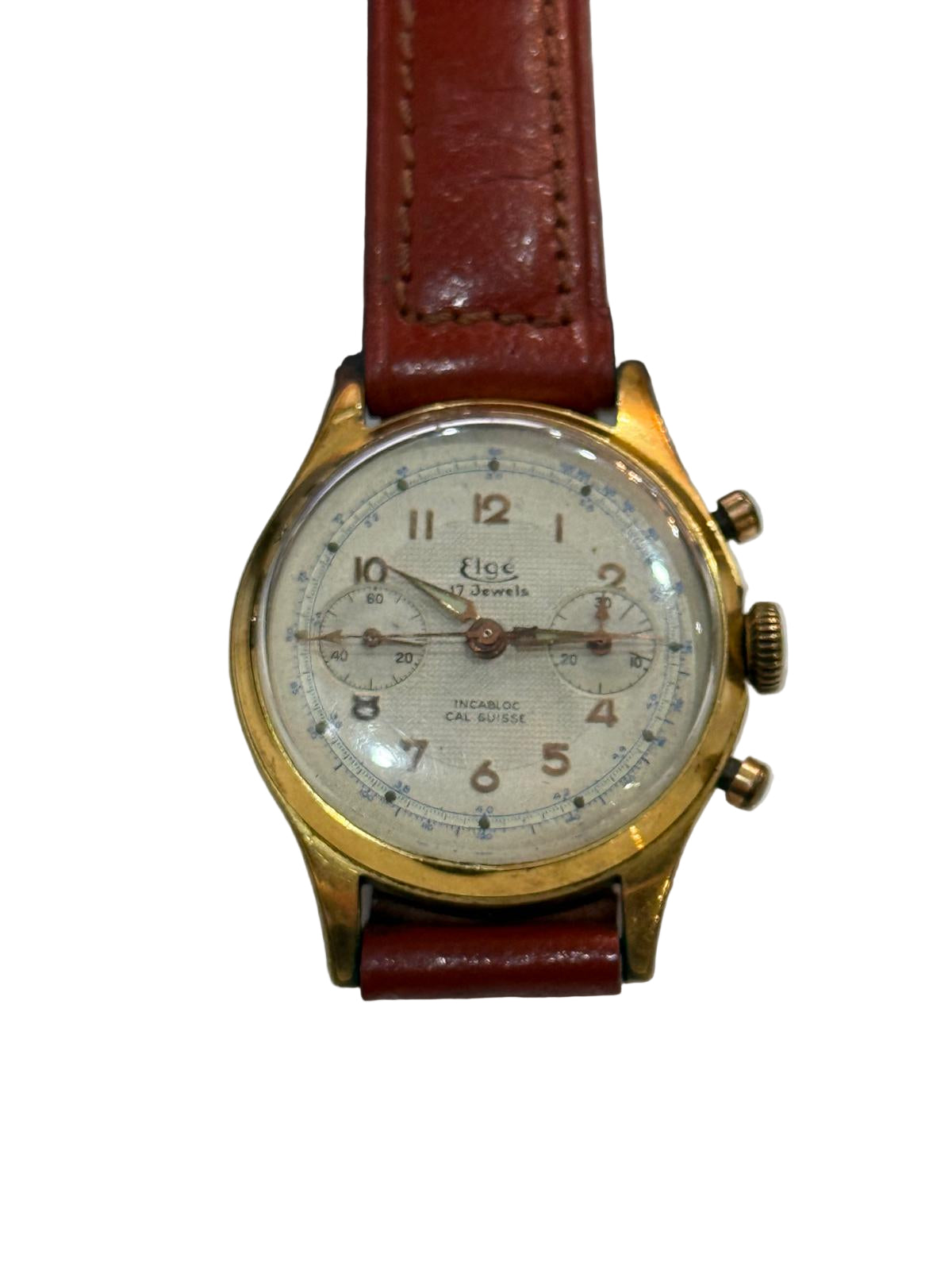 Montre Chronographe Vintage Elgé – 17 Jewels – Incabloc – Calibre Suisse