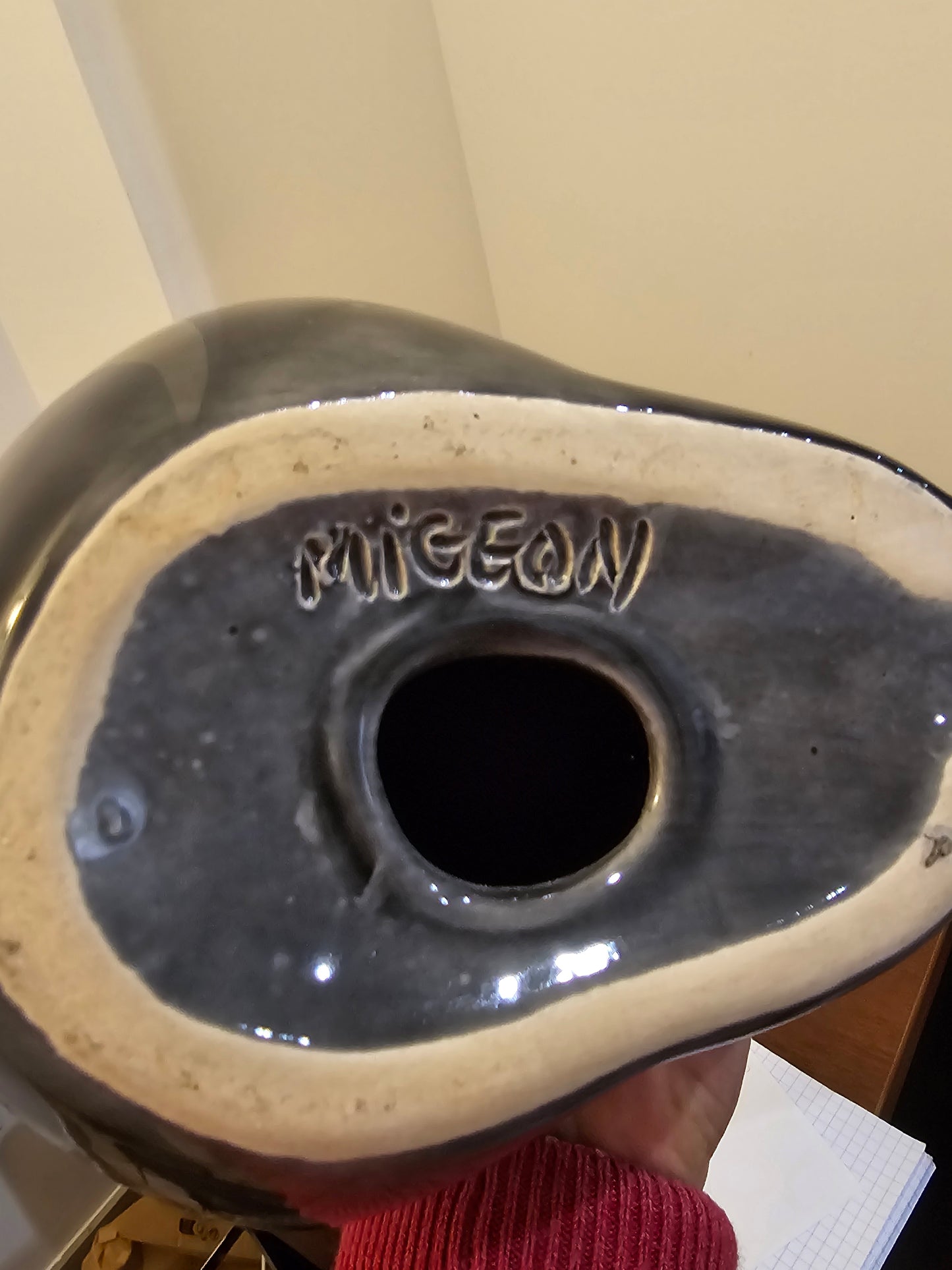 Chat En Céramique Signé migeon
