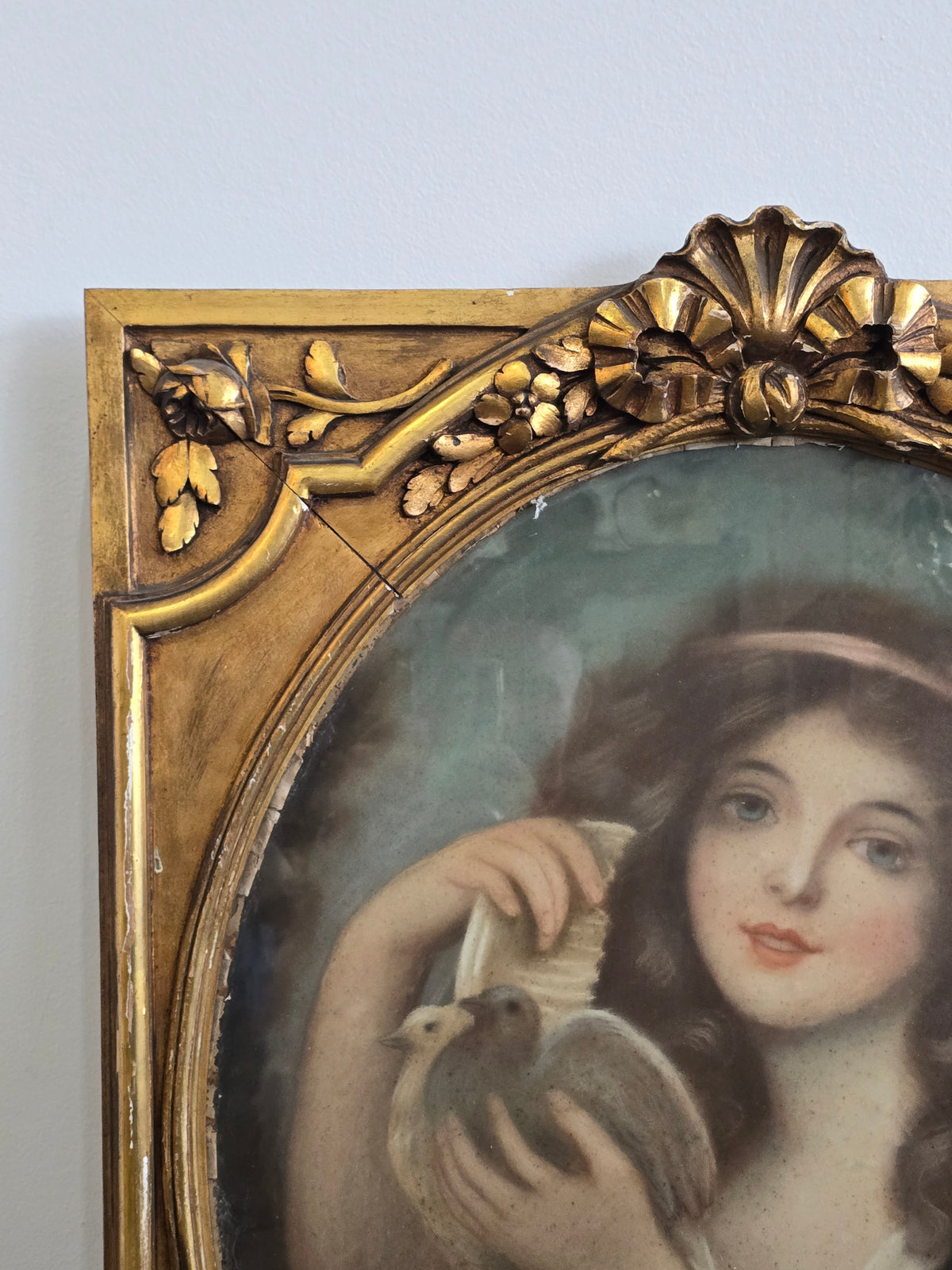 Superbe Paire de Pastels Fin XIXe – Style Greuze – Cadres d'Origine Bois Doré