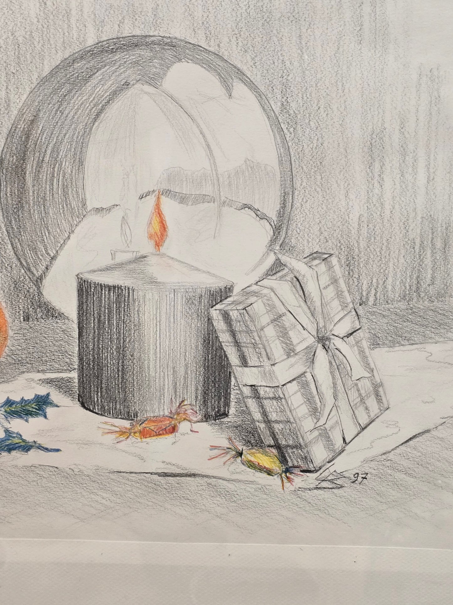 Œuvre dessinée encadrée (60 × 48 cm)