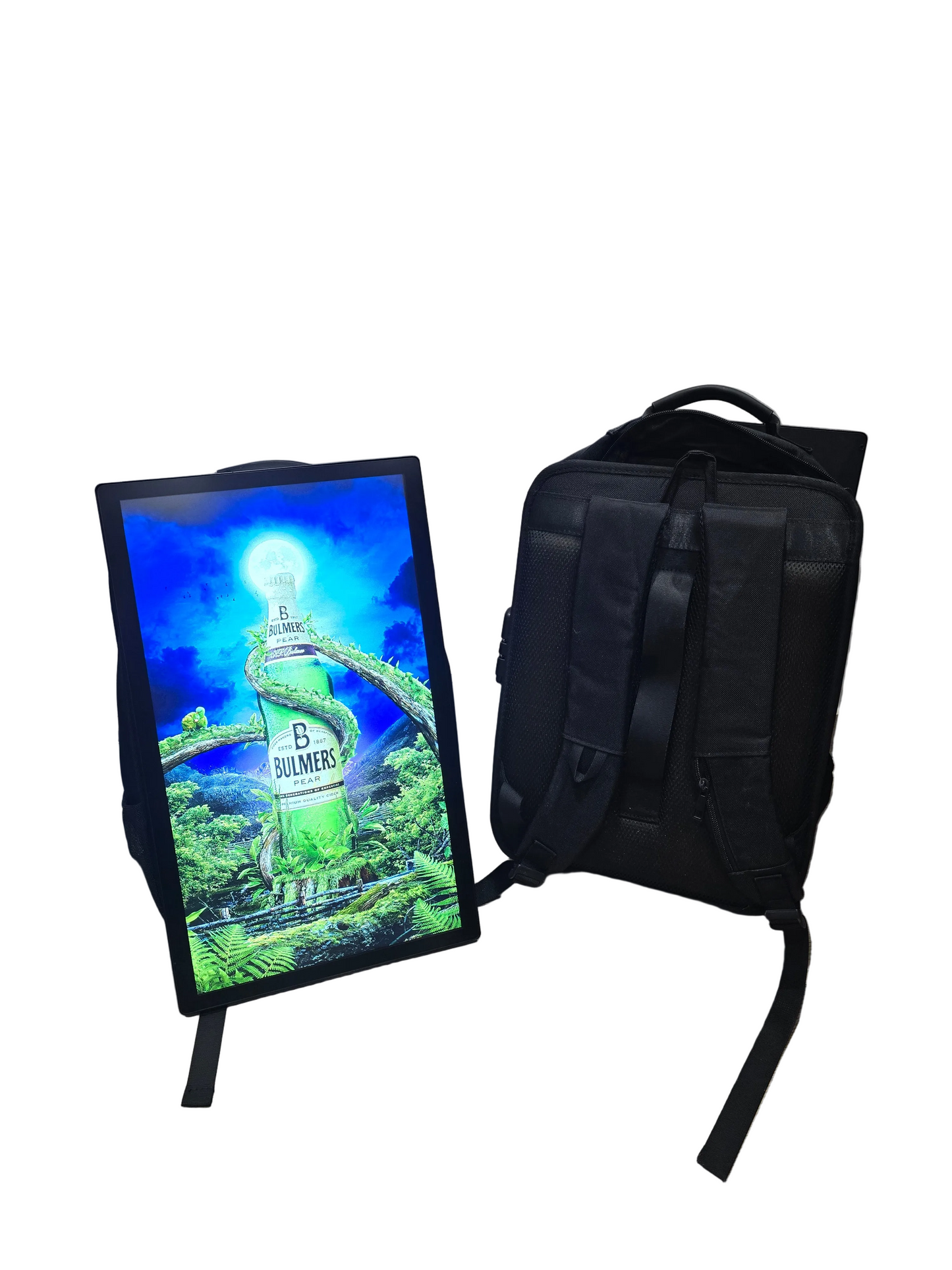 2 Sac à dos écran publicitaire numérique – Écran HD4k Android 22" – Complet