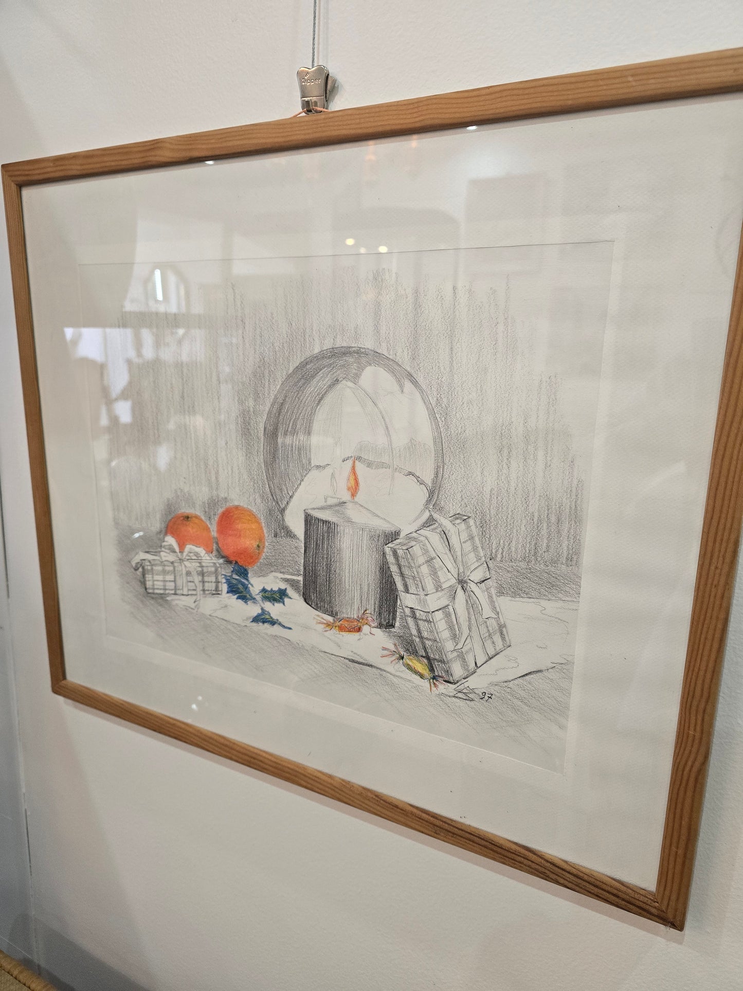 Œuvre dessinée encadrée (60 × 48 cm)