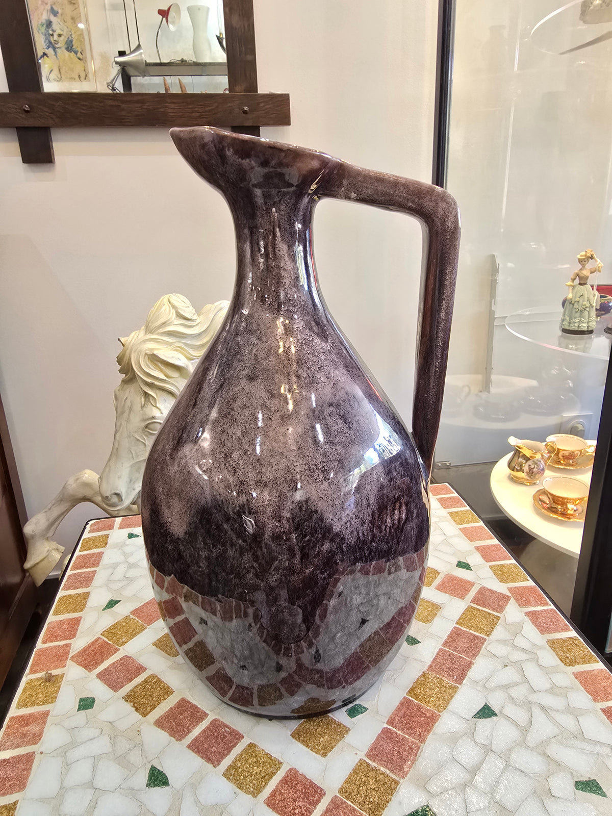 Grand pichet / vase sculptural Accolay – Potiers d’Accolay – années 1950-60 – signé, N°3 – H. 33 cm