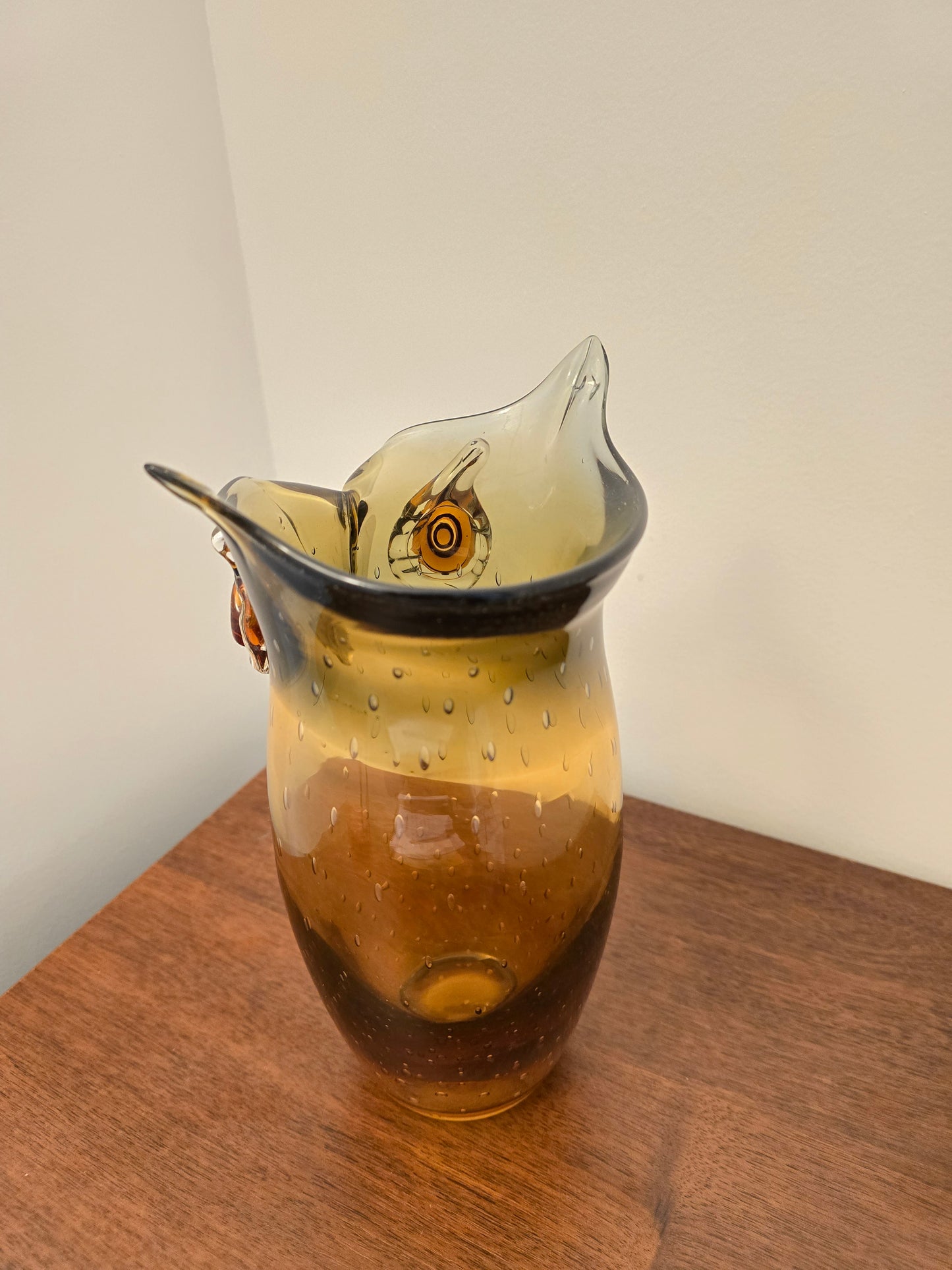 Vase pâte de verre chouette