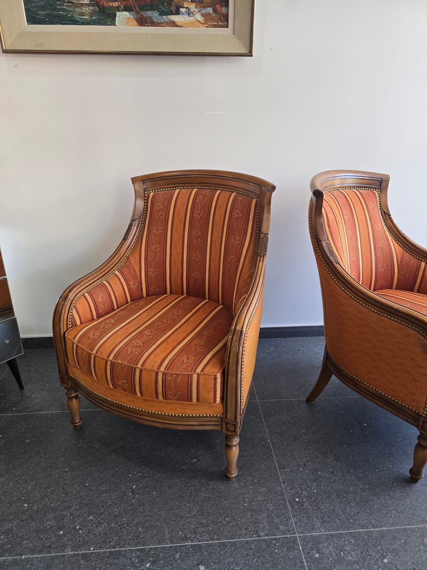 Paire de fauteuils bergères de grande qualité – Manufacture SE