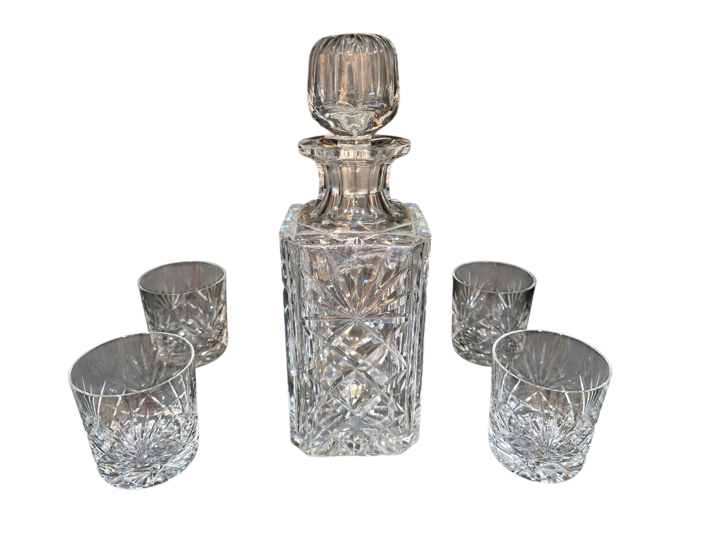 Service à whisky – carafe et 4 verres en cristal