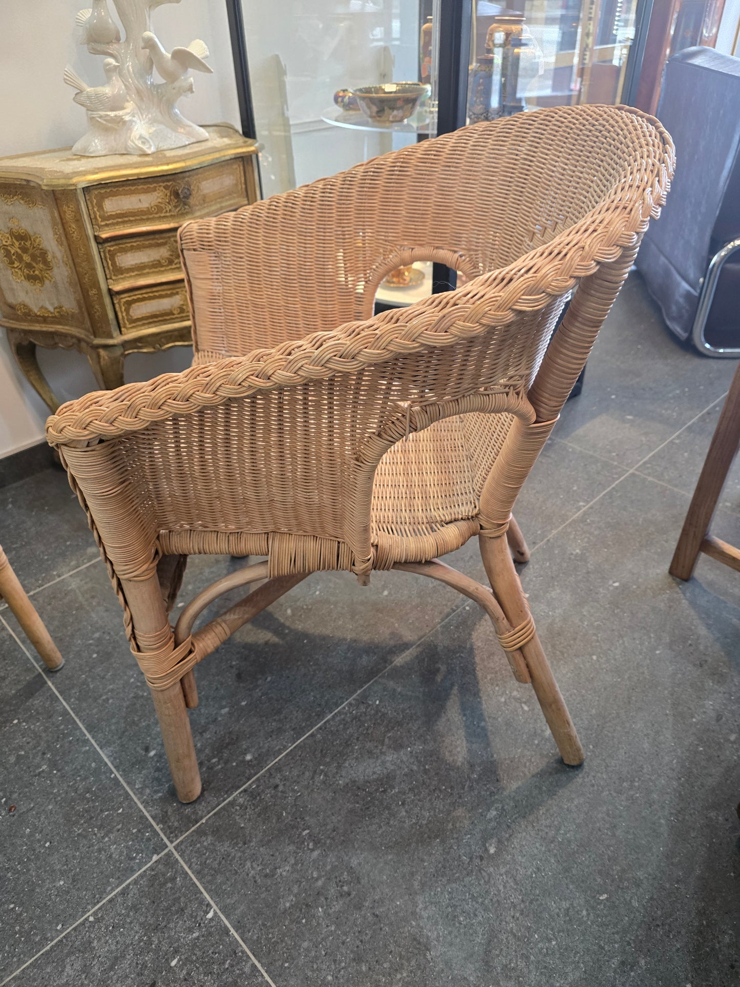 Paire de fauteuils en rotin tressé – Vintage