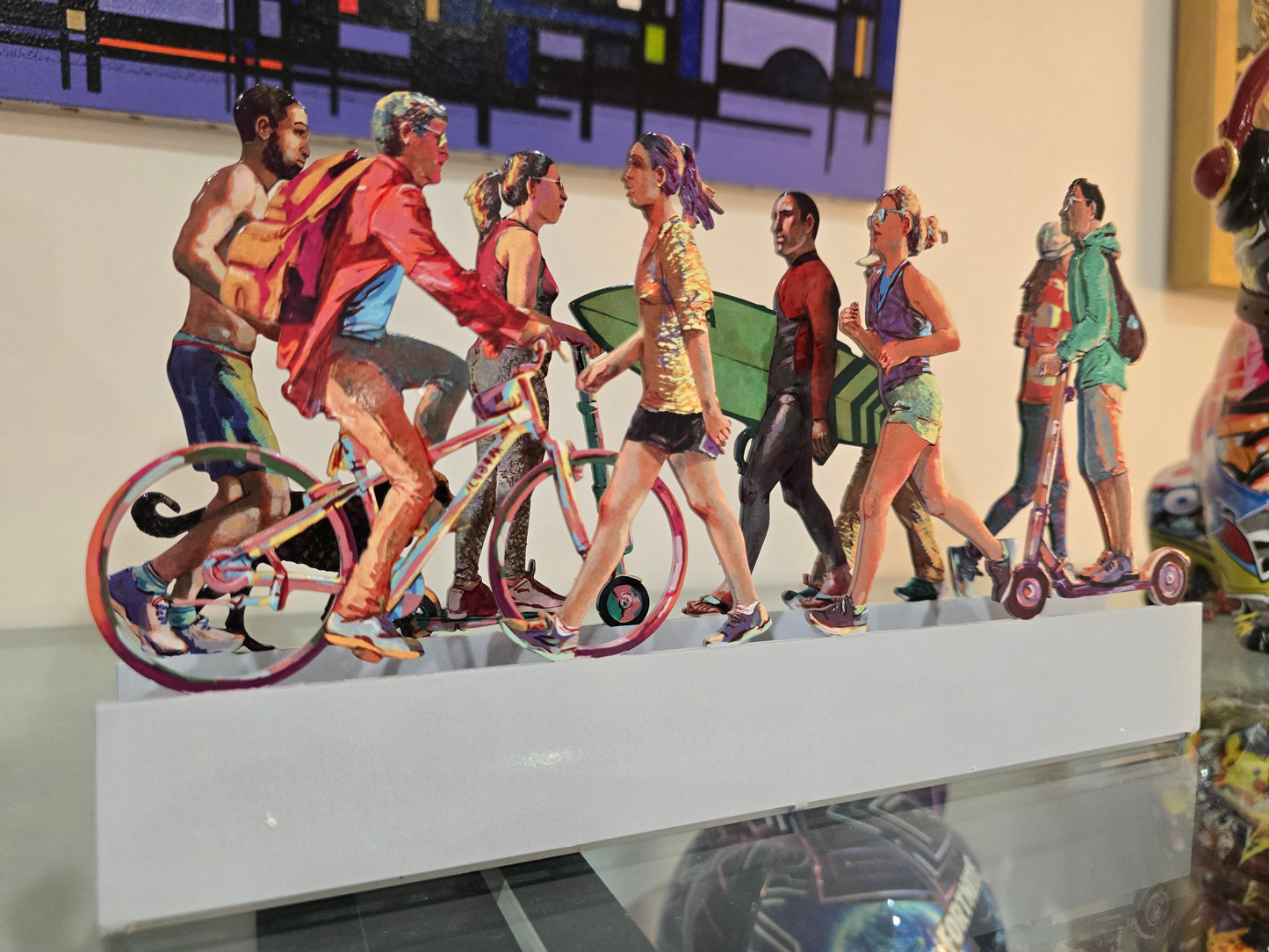 Sculpture David Gerstein “TLV Promenade” – métal découpé coloré