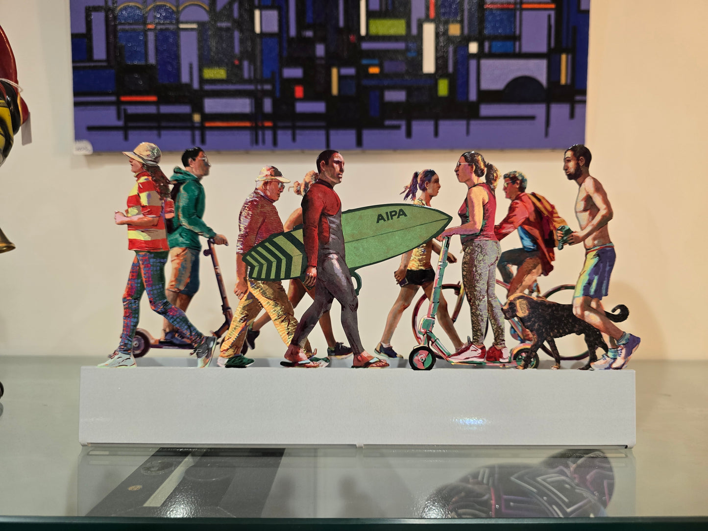 Sculpture David Gerstein “TLV Promenade” – métal découpé coloré