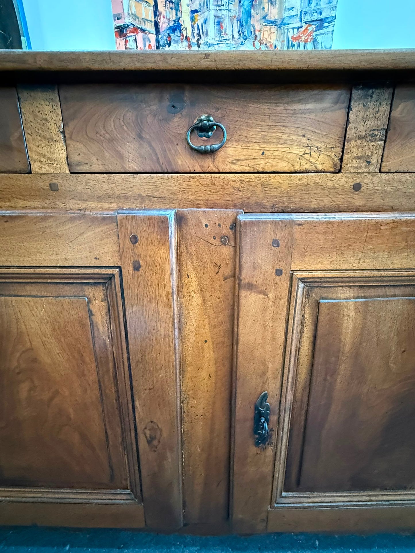 Buffet ancien XIXe siècle en noyer – 3 tiroirs