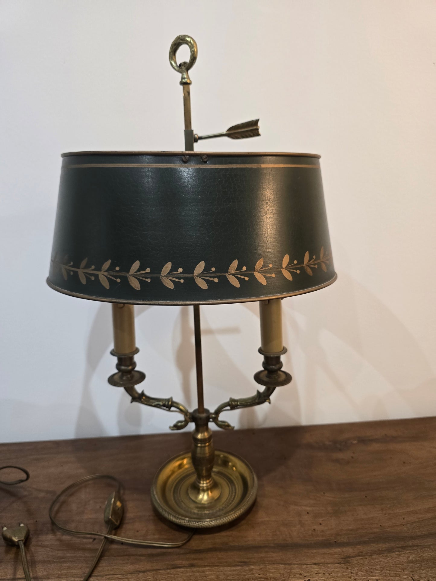 Lampe Bouillotte Empire à Deux Feux en Laiton