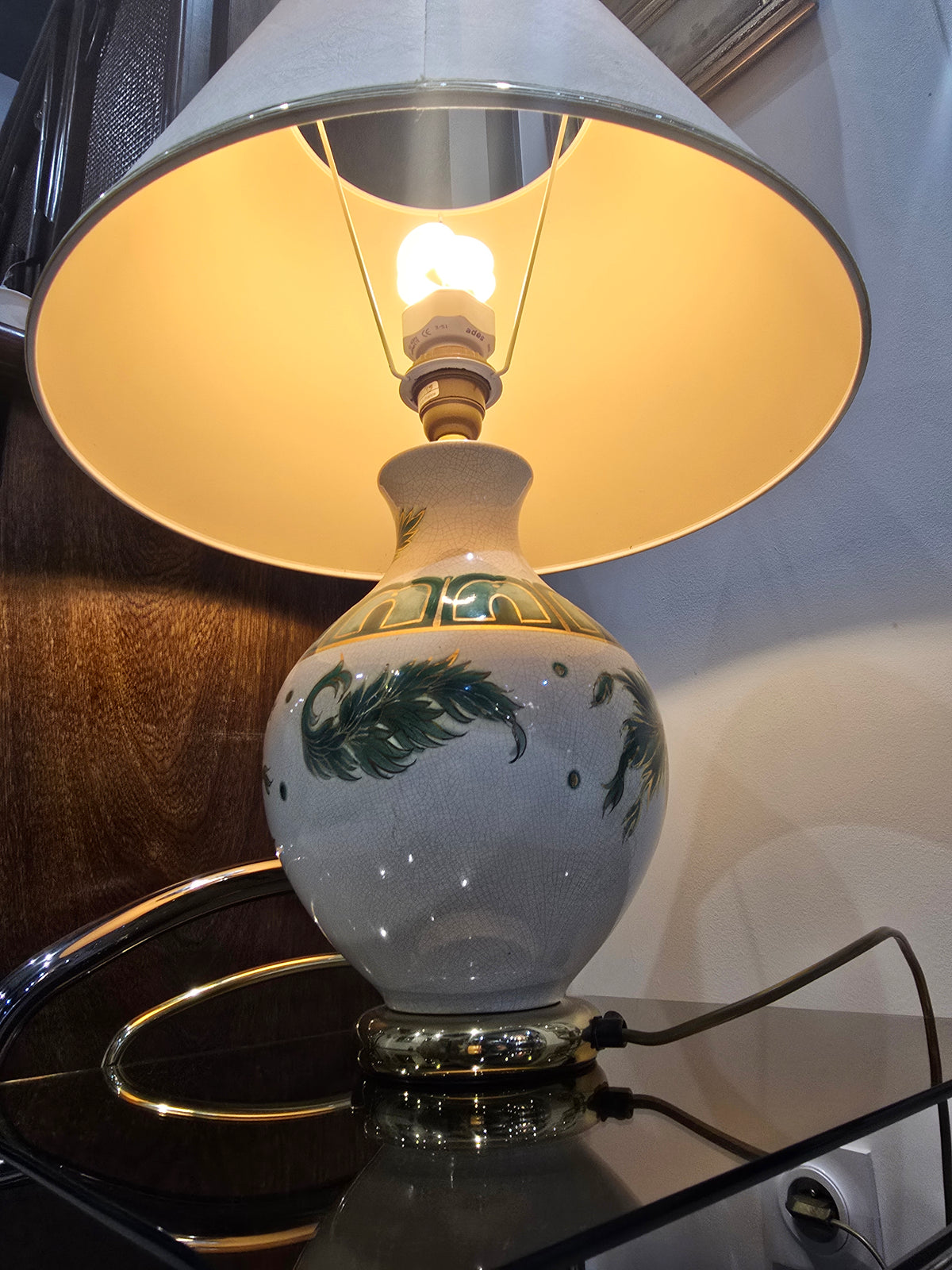 Grande lampe vintage Louis Drimmer en céramique émaillée – années 70/80