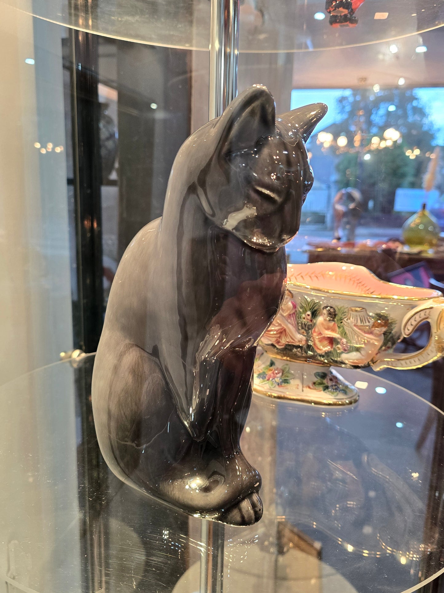 Chat En Céramique Signé migeon