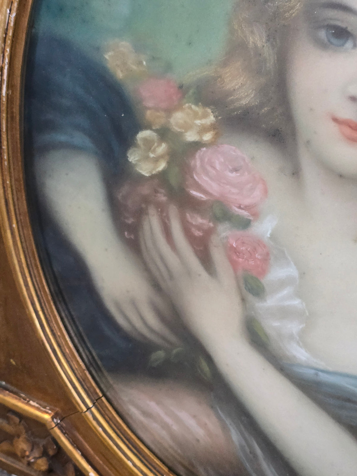 Superbe Paire de Pastels Fin XIXe – Style Greuze – Cadres d'Origine Bois Doré