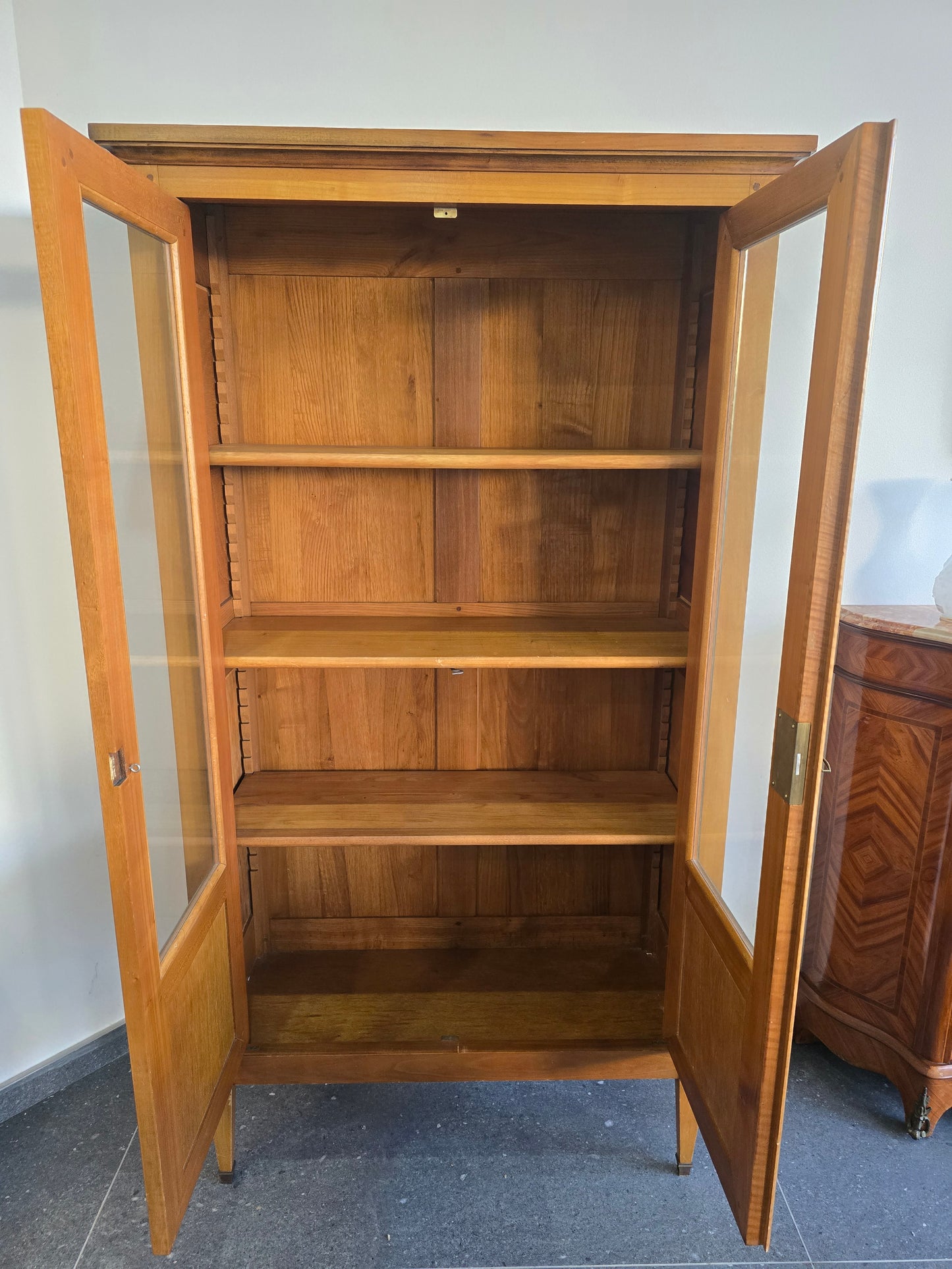 Vitrine / Bibliothèque vintage bois et verre