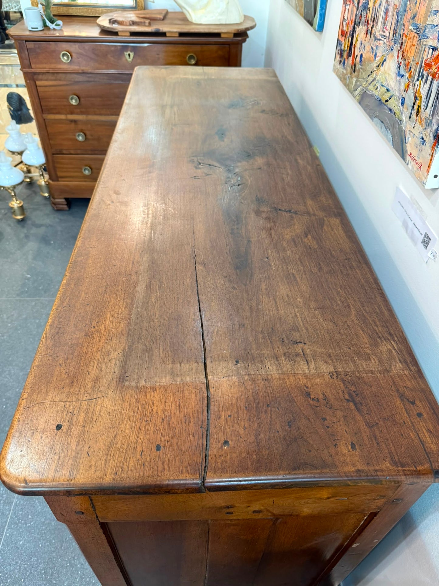 Buffet ancien XIXe siècle en noyer – 3 tiroirs