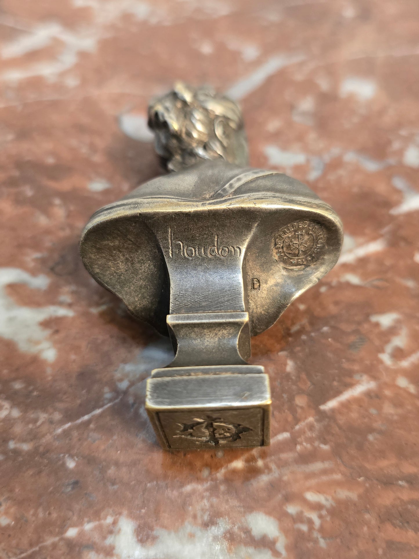 Sceau en bronze argenté - signé houdon -Cachet de cire - Buste de Diane - Fonderie Susse Frères Paris