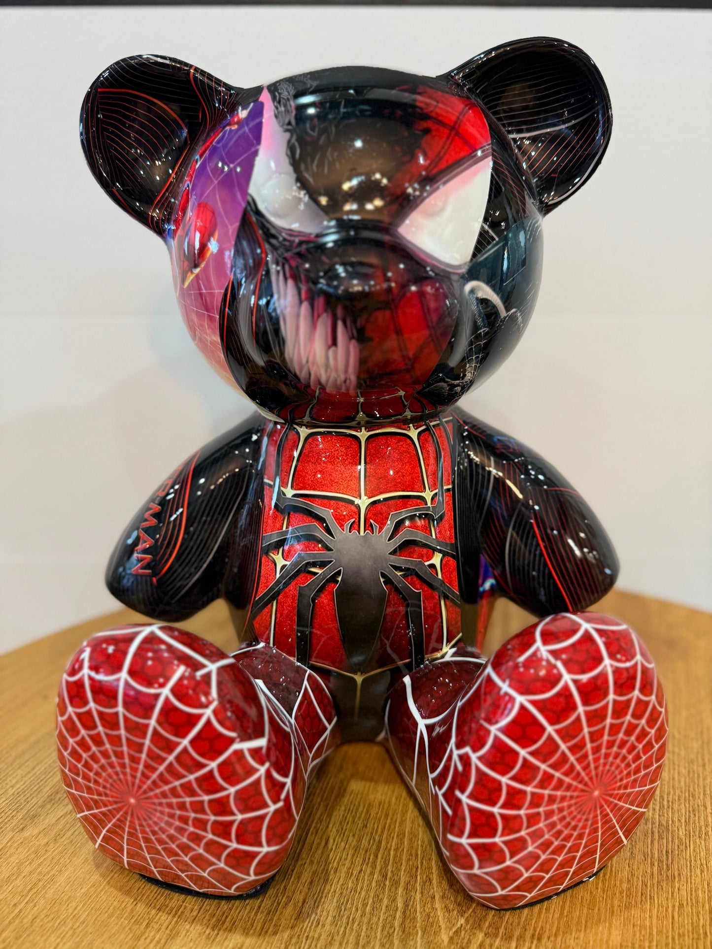 Teddy Bear Spider-Man /Venom – Édition limitée 7/26 – Résine covering – 35 cm