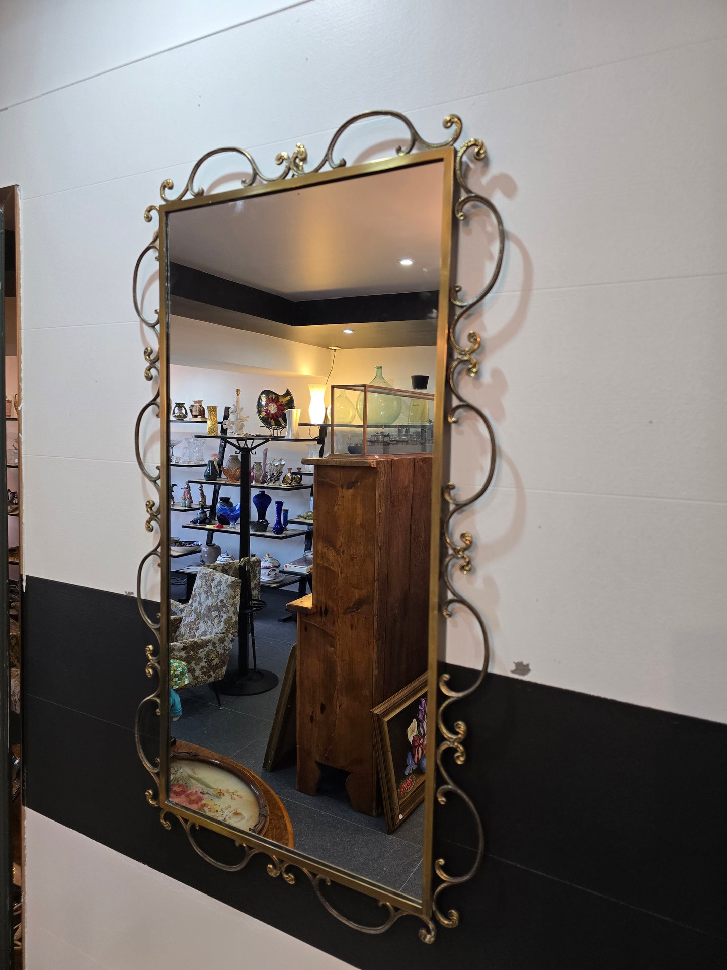 miroir mural en fer forgé – Style Art Déco / Maison Bourgeoise