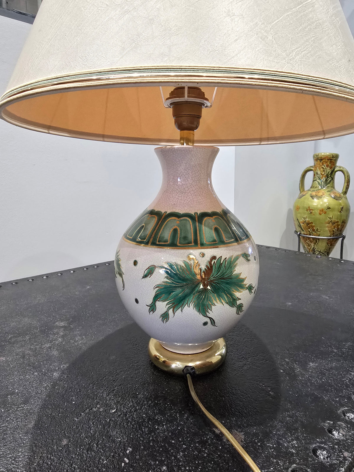 Grande lampe vintage Louis Drimmer en céramique émaillée – années 70/80