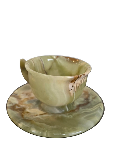 Tasse et soucoupe en onyx