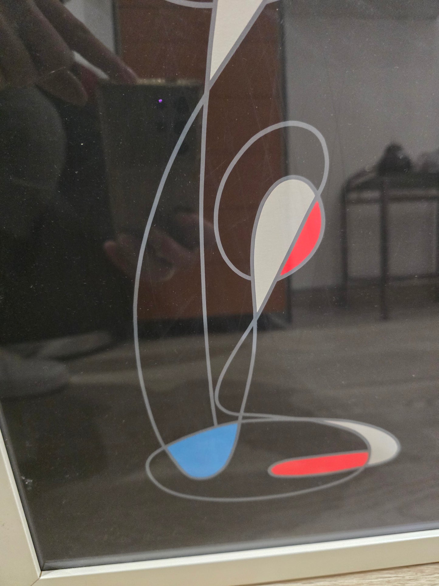 Tableau abstrait signé Guidotti Giuseppe – Composition moderne sur fond noir