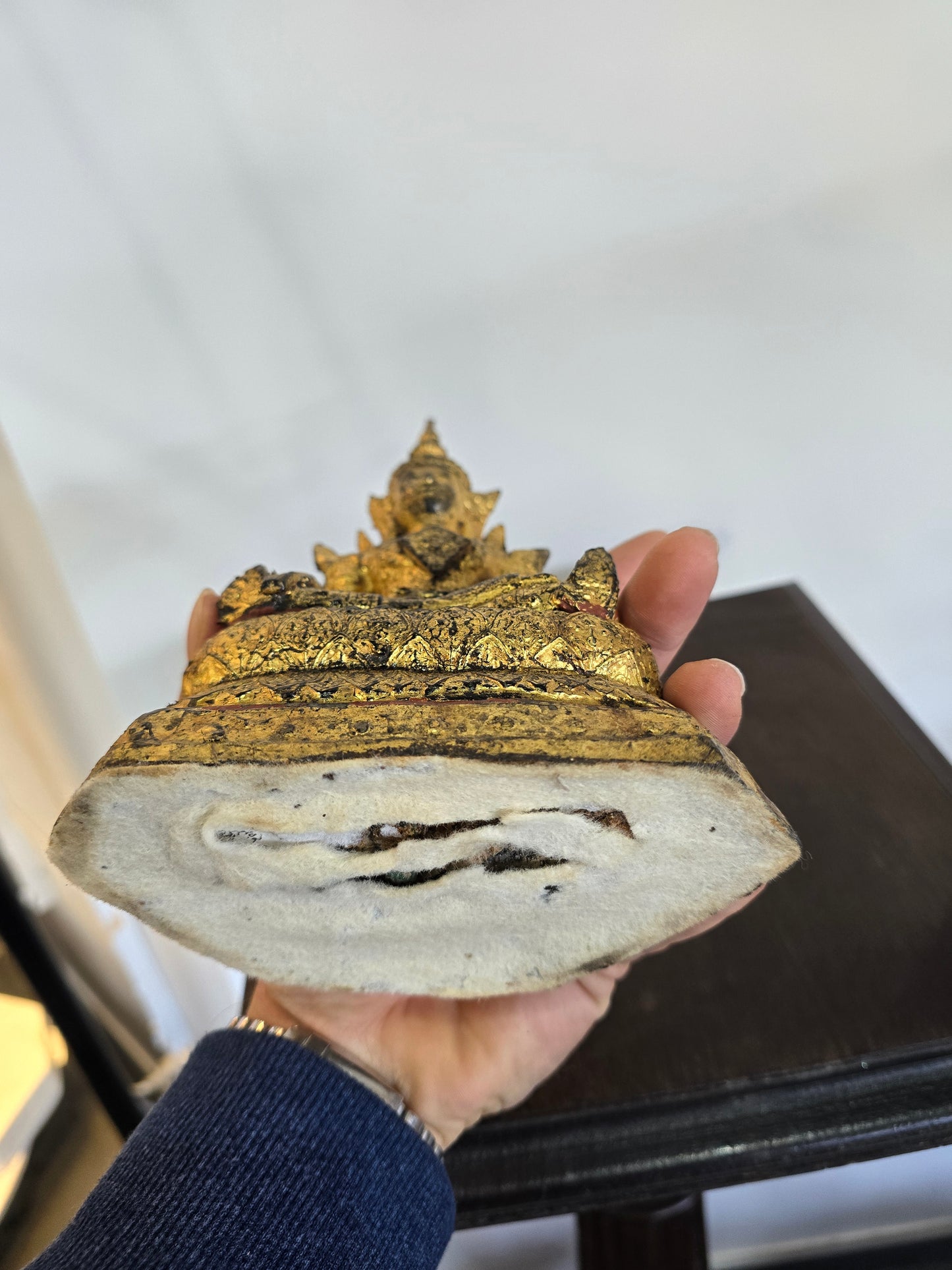 Statue en bronze doré – Divinité assise – Style khmer - bouddha