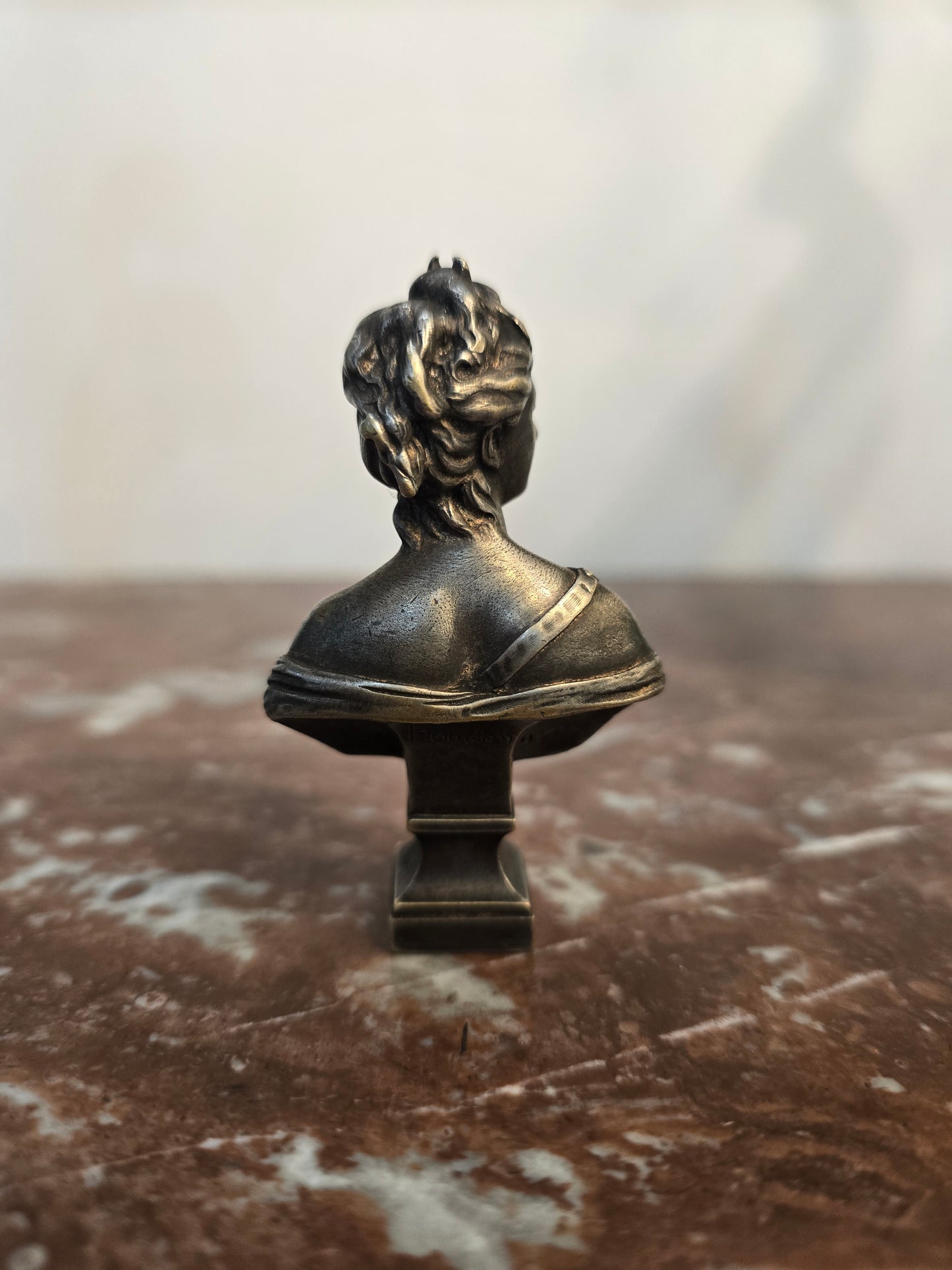 Sceau en bronze argenté - signé houdon -Cachet de cire - Buste de Diane - Fonderie Susse Frères Paris