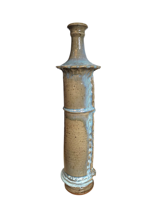 Vase sculptural en grès émaillé – Travail artisanal – Années 70's