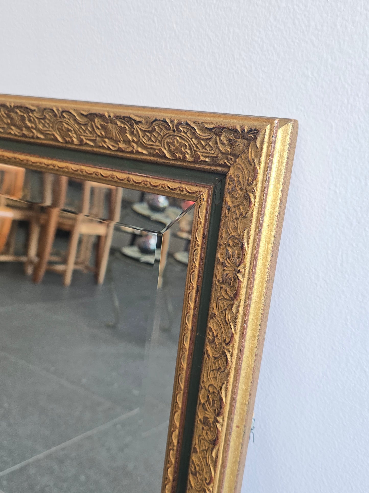 Miroir biseauté à cadre doré – 85x60cm Décor floral