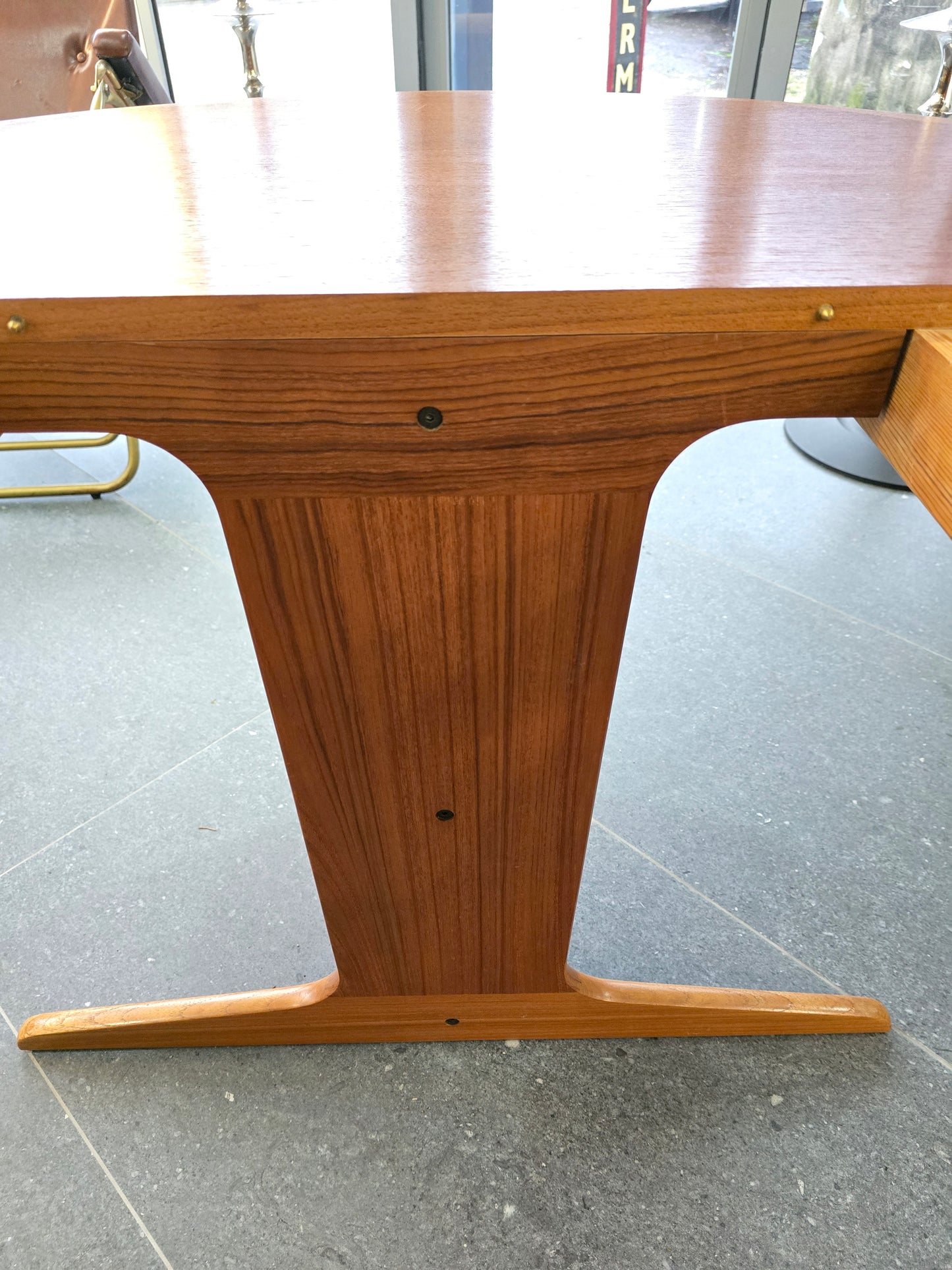 Table ronde extensible en teck – Design scandinave vintage – Ø120 cm + 2 rallonges