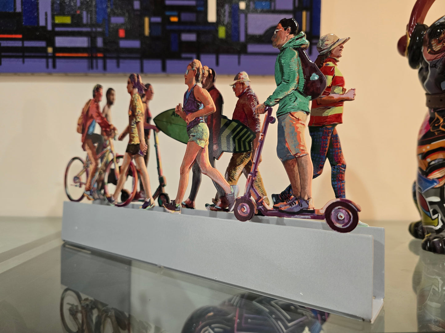 Sculpture David Gerstein “TLV Promenade” – métal découpé coloré