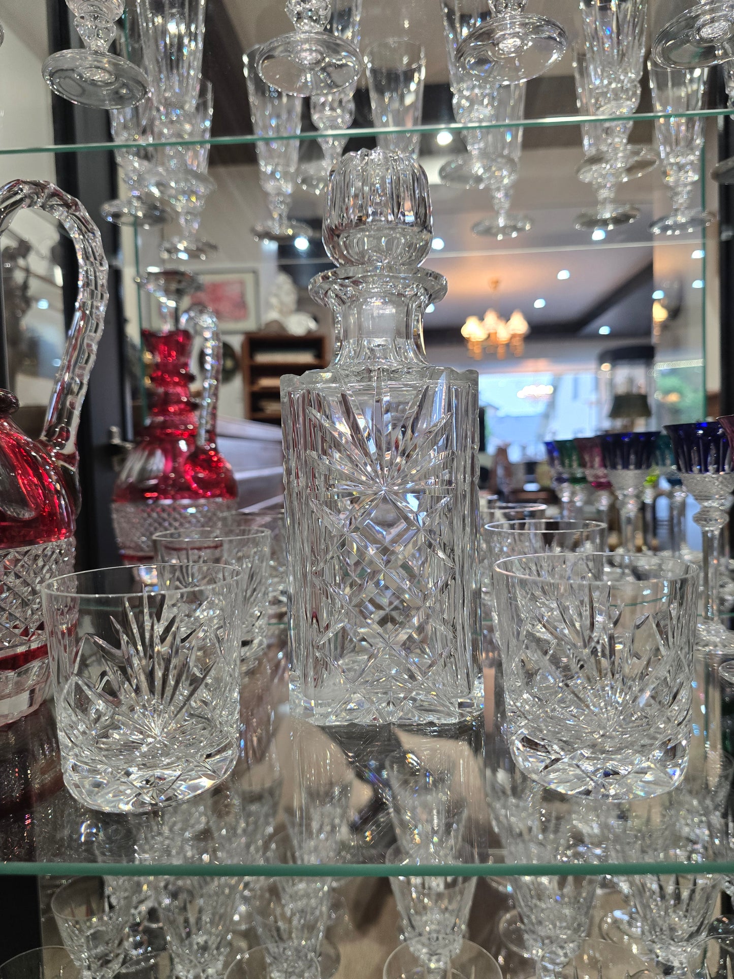 Service à whisky – carafe et 4 verres en cristal