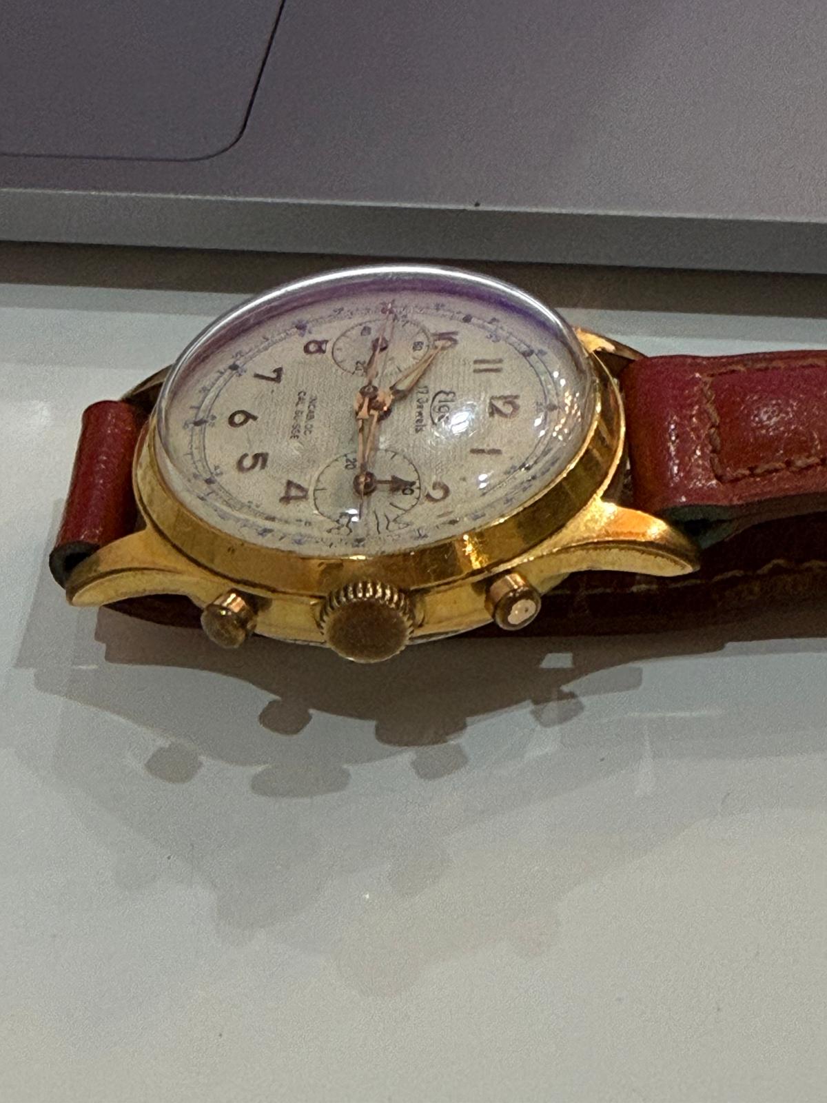 Montre Chronographe Vintage Elgé – 17 Jewels – Incabloc – Calibre Suisse