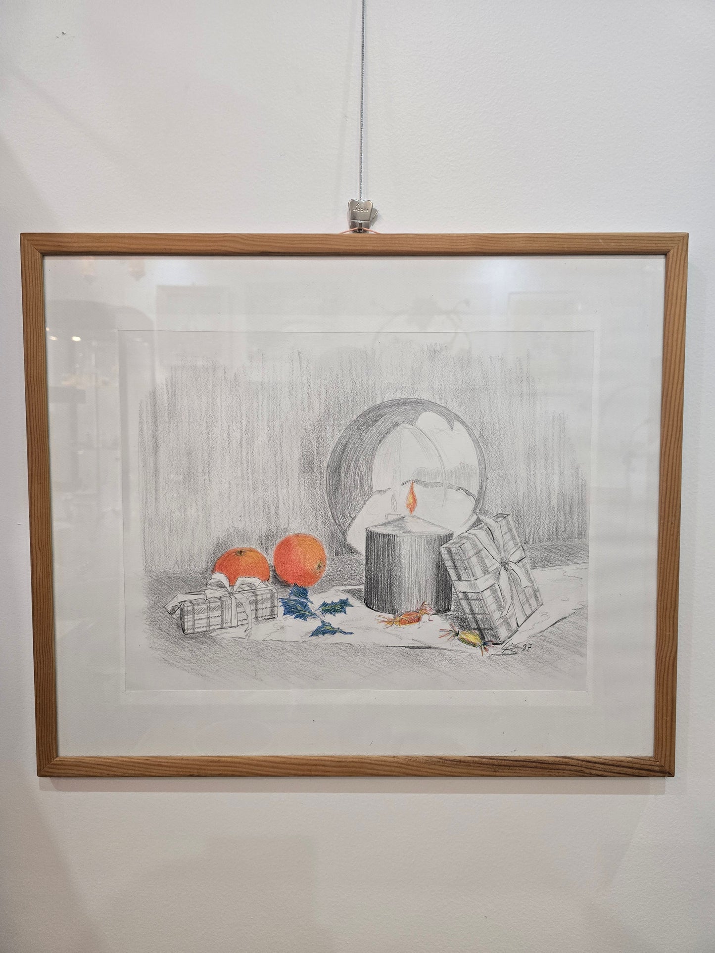 Œuvre dessinée encadrée (60 × 48 cm)