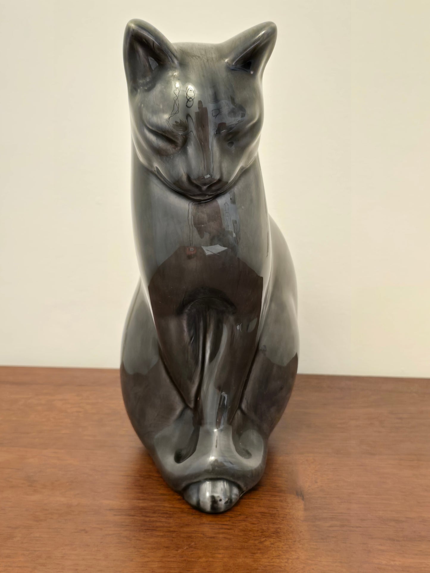 Chat En Céramique Signé migeon