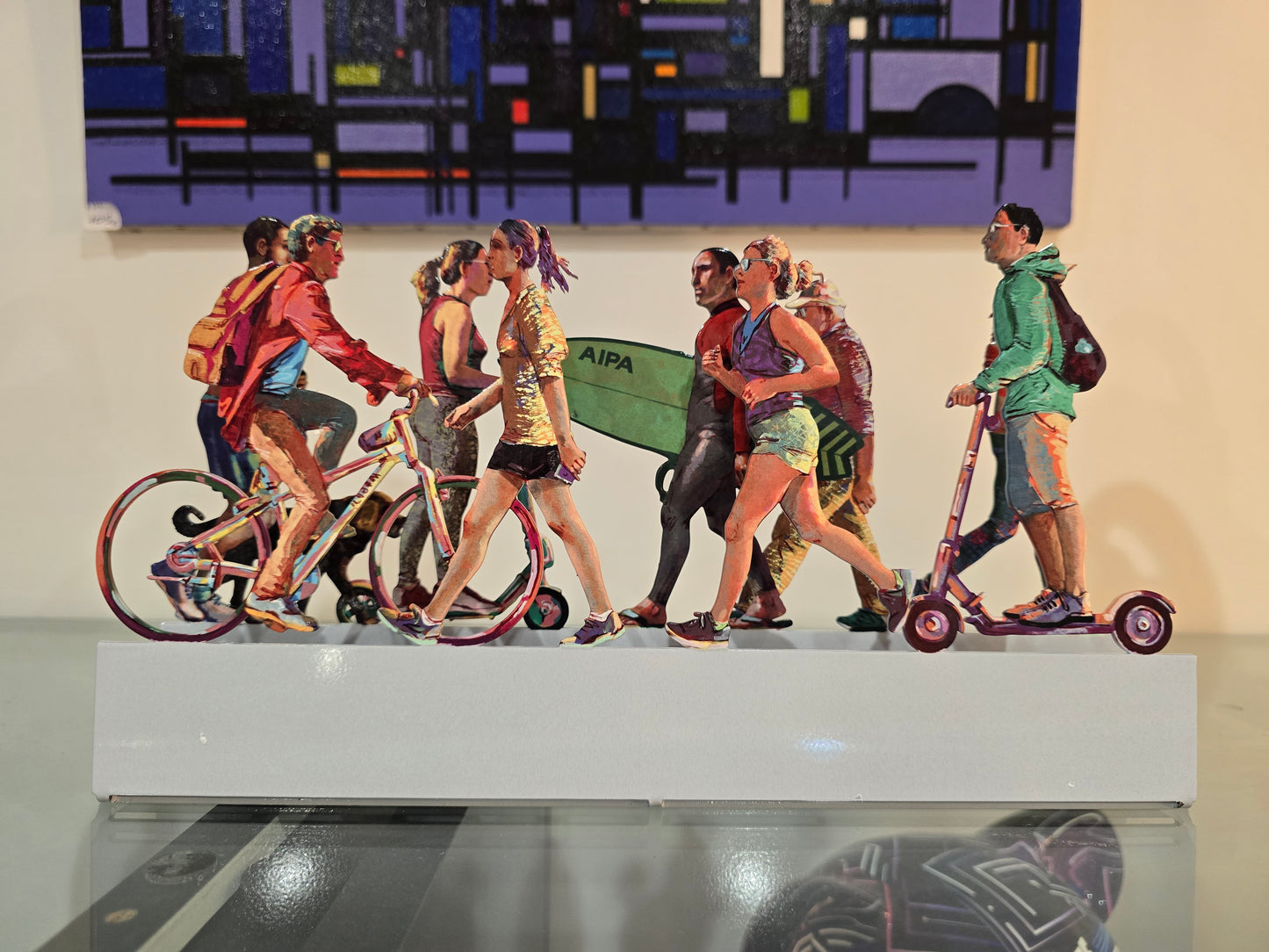 Sculpture David Gerstein “TLV Promenade” – métal découpé coloré