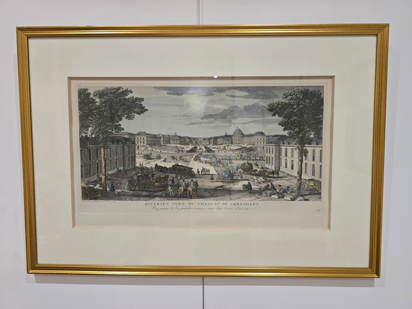 Gravure encadrée – Vue du Château de Versailles depuis la grande avenue